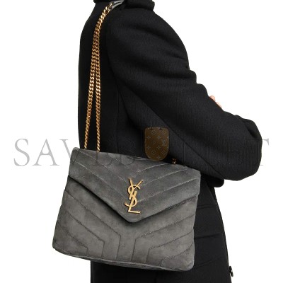 YSL LOULOU SMALL IN QUILTED SUEDE 4946991U8671112 (23*17*9cm)